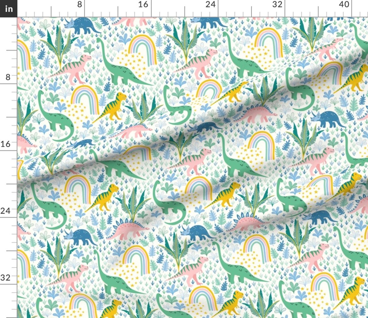 Dreams Forest Children Child Whimsical Kids Nursery Rainbow Custom Printed Fabric by Spoonflower Various Fabrics by the Yard or Fat Quarter